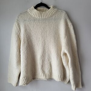 Zara Mock Neck Ivory Sweater